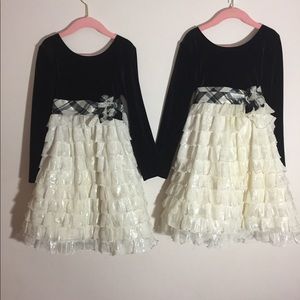 Bonnie Jean Black Velvet Bodice with Ivory Layers